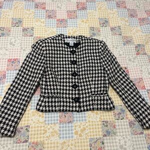 Dior Black and White Houndstooth Jacket